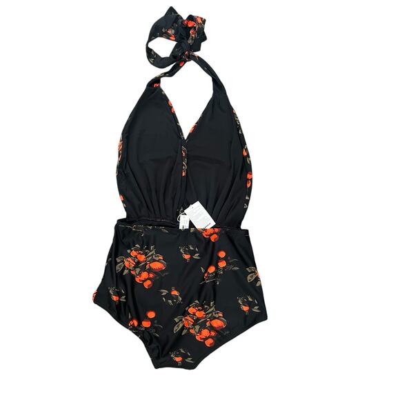 COCOSHIP Retro One Piece Halter Backless High Waist Pin Up Swimsuit Sz 14, NWT - Picture 2 of 8